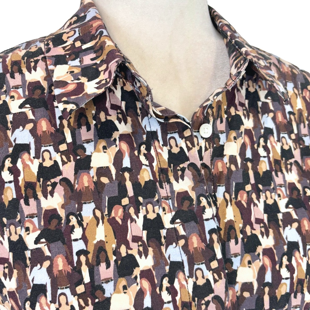 Icone women motif brown shirt